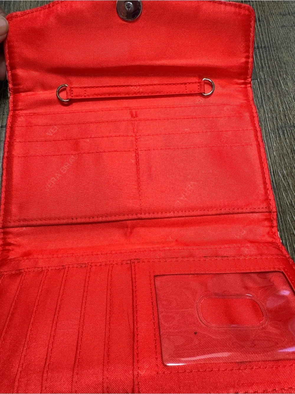 Vera Bradley‎ Quilted Paisley Foldover Clutch -Red Turquoise Wear On The Corners